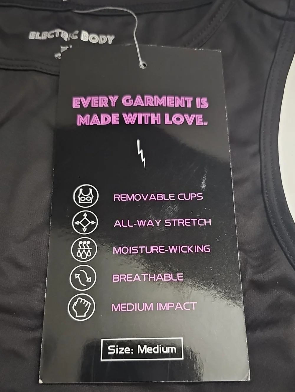 Electric Body Active Wear Collection Black size(Med)